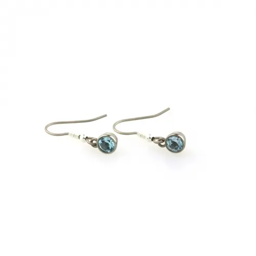 Medium Gem Stone Blue Topaz Drop & Dangle Earrings